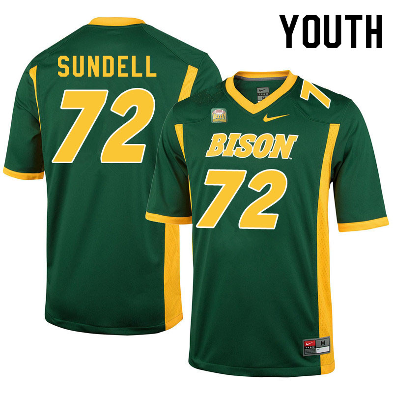 Youth #72 Jalen Sundell North Dakota State Bison College Football Jerseys Sale-Green